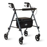 Lightweight Folding Aluminum Rollator Walker - Smoky Blue