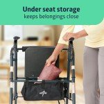 Lightweight Folding Aluminum Rollator Walker - Smoky Blue