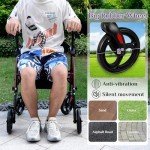 Lightweight JumboTIGER Rollator Walker with Padded Seat
