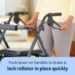 Lightweight Folding Aluminum Rollator Walker - Smoky Blue