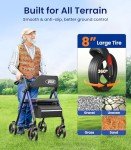 VOCIC Ultralight Rollator Walker with Seat