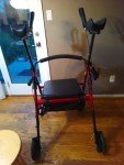 Red Elenker Heavy Duty Upright Rollator with Extra Wide Seat