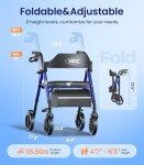 VOCIC Ultralight Rollator Walker with Seat