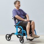 Ultralight Folding Rollator and Transport Chair Combo