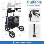 Violet Carbon Ultralight 3-Wheel Rollator