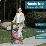 ELENKER Compact 3-Wheel Rollator for Seniors