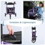 Violet Carbon Ultralight 3-Wheel Rollator
