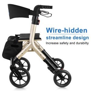 Carbon Ultralight Foldable Walker with 4 Wheels