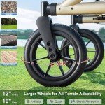 MAXWALK Ultralight Rollator with Seat & Cup Holder