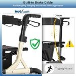 MAXWALK Ultralight Rollator with Seat & Cup Holder