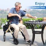 Carbon Ultralight Foldable Walker with 4 Wheels