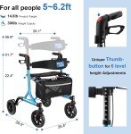 WalkMate Ultralight Rollator Walker with Cup Holder