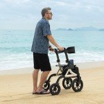 MAXWALK Ultralight Rollator with Seat & Cup Holder