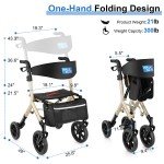 Carbon Ultralight Foldable Walker with 4 Wheels