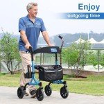 WalkMate Ultralight Rollator Walker with Cup Holder