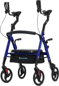 ELENKER Ultralight Rollator with Wide Padded Seat