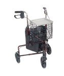 Flame Red 3-Wheel Medical Rollator