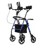 ELENKER Lightweight Upright Rollator with Seat, Blue
