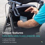 Extra Wide Carbon Ultralight Rollator with Adjustable Seat