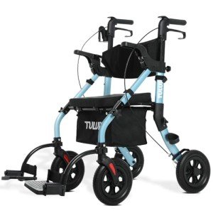 All Terrain 2-in-1 Rollator Wheelchair for Seniors