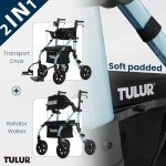 2-in-1 All-Terrain Rollator and Wheelchair Combo