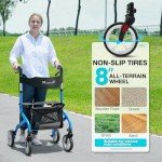 Ultra Lightweight Folding Rollator Walker with Seat