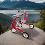 byACRE Carbon Ultralight Rollator Walker - Strawberry Red