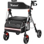 Matinal Ultralight Foldable Rollator Walker with Seat