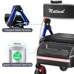 Matinal Ultralight Foldable Rollator Walker with Seat