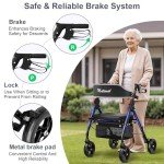 Matinal Ultralight Foldable Rollator Walker with Seat