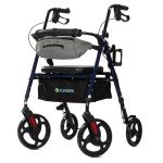 ELENKER Ultralight Rollator Walker with Front Pouch