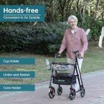 ELENKER Ultralight Rollator Walker with Front Pouch
