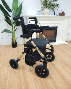 VOCIC Lightweight 2-in-1 Rollator and Transport Chair