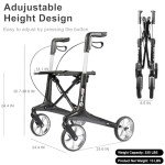 Carbon Ultralight Rollator Walker with Organizer Bags