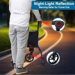 Lightweight 3-Wheel Rollator for Seniors – Blue