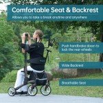 Carbon Ultralight Folding Rollator with 10” Wheels