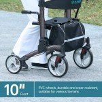 Carbon Ultralight Folding Rollator with 10” Wheels