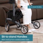Carbon Ultralight Folding Rollator with 10” Wheels