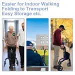 Lightweight 3-Wheel Rollator for Seniors – Blue