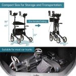 Carbon Ultralight Folding Rollator with 10” Wheels