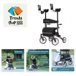 Upright Folding Rollator Walker with 10” Wheels