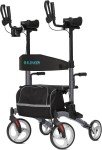 Upright Folding Rollator Walker with 10” Wheels