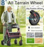 Lightweight Foldable Rollator Walker for Seniors