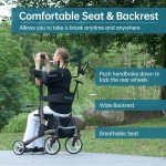 Upright Folding Rollator Walker with 10” Wheels