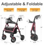Lightweight Foldable Rollator Walker for Seniors