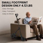 Lightweight Carbon Ultralight Rollator Walker - Black