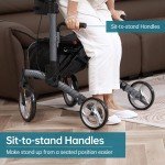 Upright Folding Rollator Walker with 10” Wheels