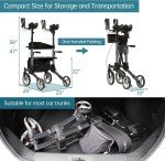 Upright Folding Rollator Walker with 10” Wheels