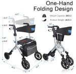 Carbon Ultralight Walker with Seat and 4 Wheels