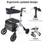 Carbon Ultralight Walker with Seat and 4 Wheels
